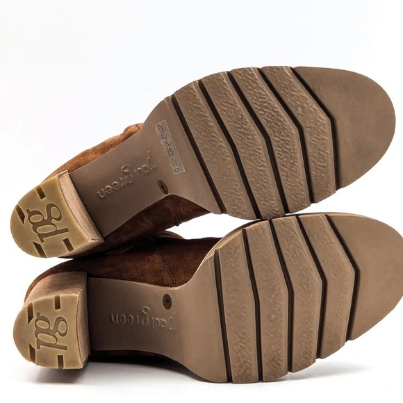 PAUL GREEN WOMEN SLOANE WESTERN BROWN SUEDE HEELED ZIP BOOTS size UK 7.5 US 10 - Picture 6 of 7